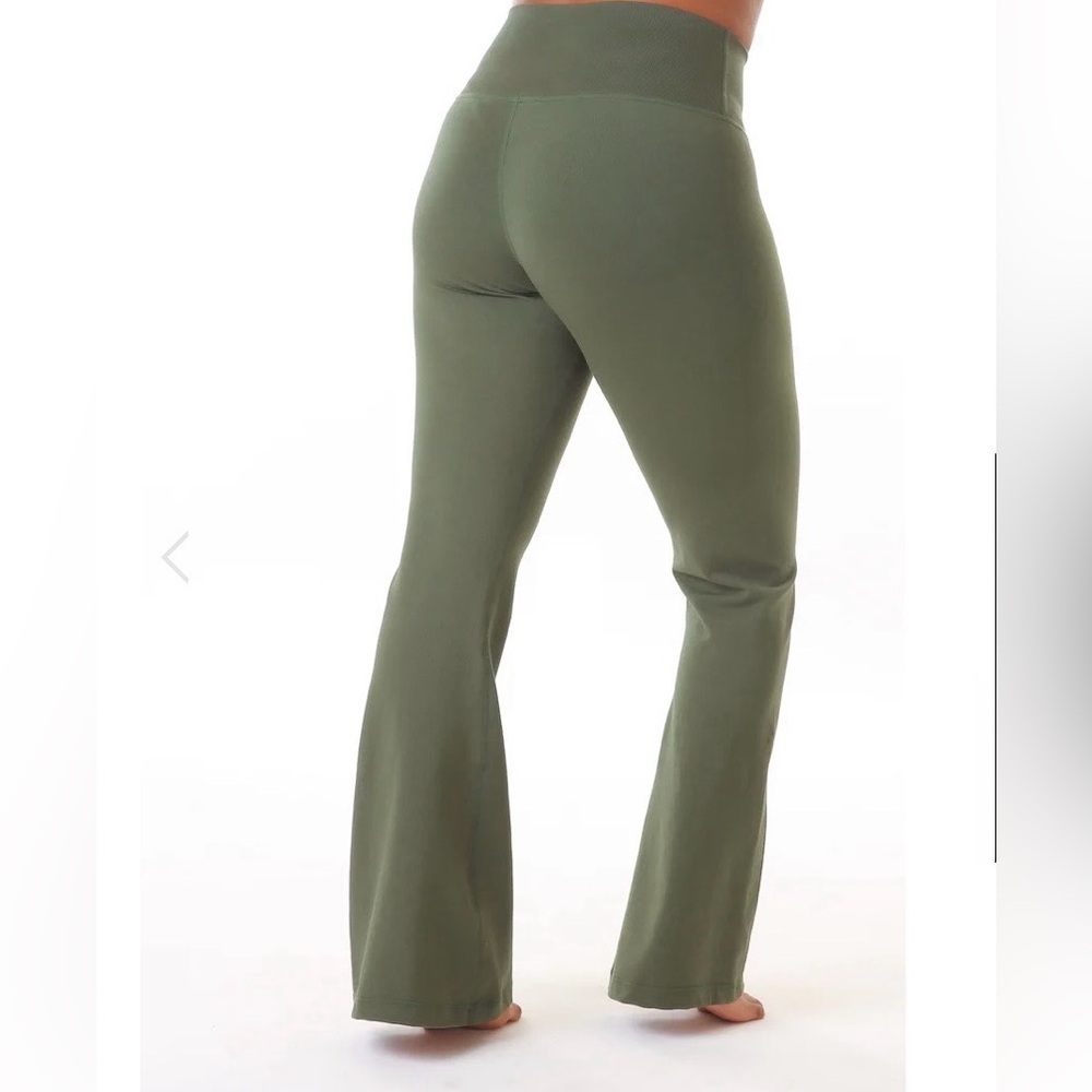Green Apple Olive Flare Pants - Picture 5 of 11
